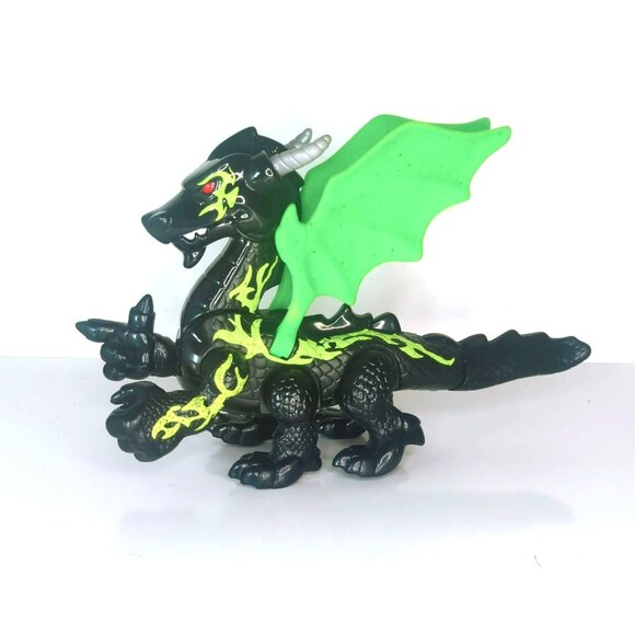 Imaginext Fisher Price Black Ninja Dragon Green Wings 2009 - Picture 1 of 4